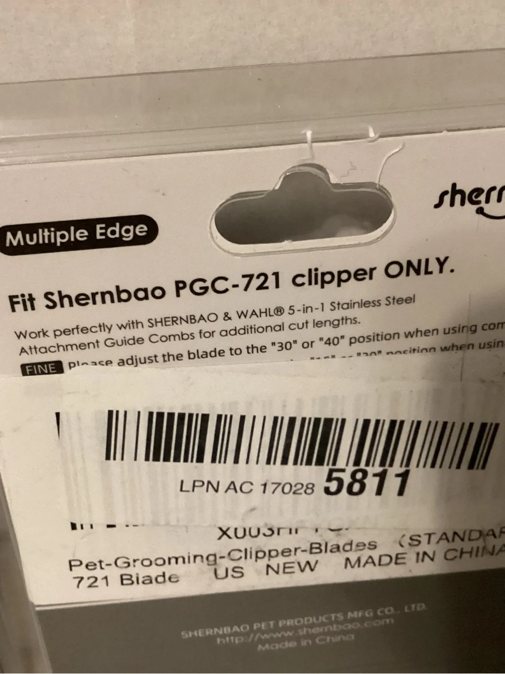 Pet Clippers Shernbao 5-in-1 Blades Standard Wahl Compatible NEW 2 Pack